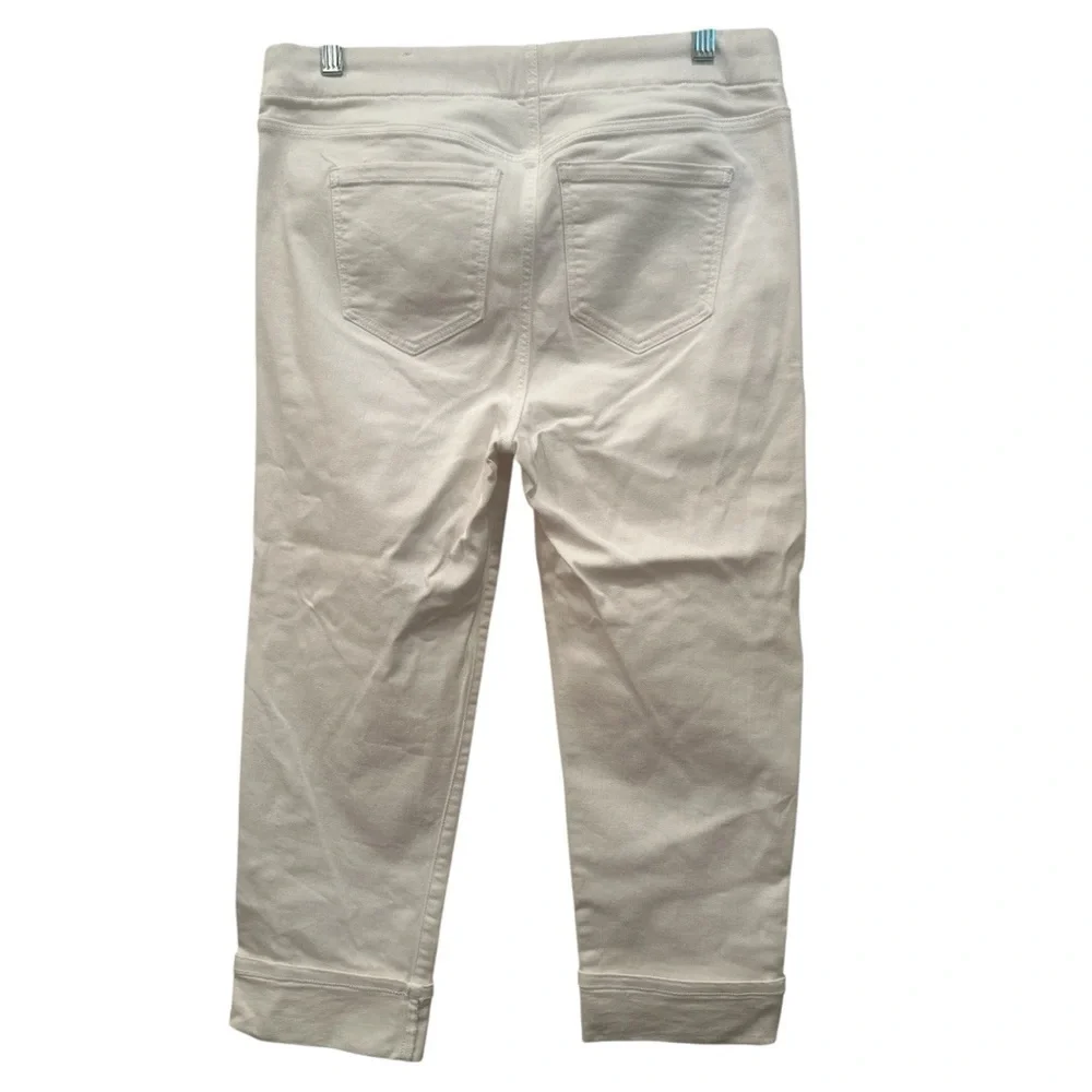 Liverpool White Denim Jeans Cropped Cuffed Stretchy Comfy Casual Versatile Sz 6